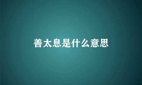 善太息是什么意思