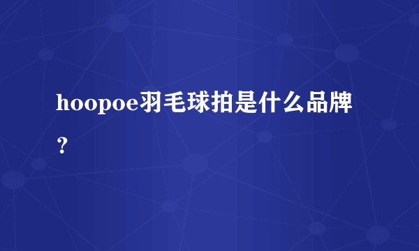 hoopoe羽毛球拍是什么品牌?