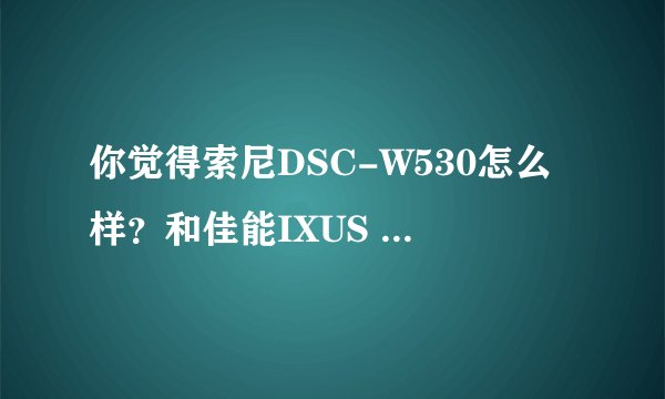 你觉得索尼DSC-W530怎么样？和佳能IXUS 105哪个比较好？