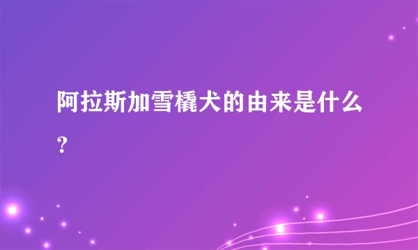 阿拉斯加雪橇犬的由来是什么？