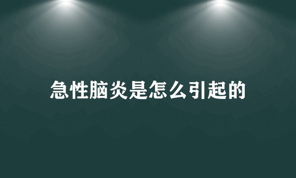 急性脑炎是怎么引起的