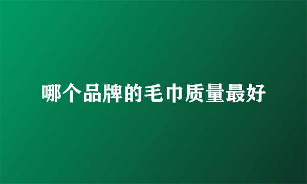 哪个品牌的毛巾质量最好
