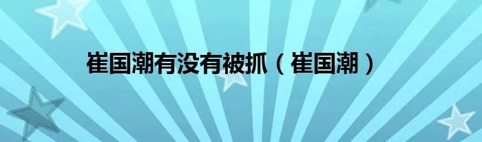 崔国潮有没有被抓（崔国潮）