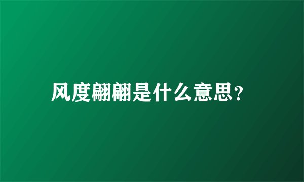 风度翩翩是什么意思?