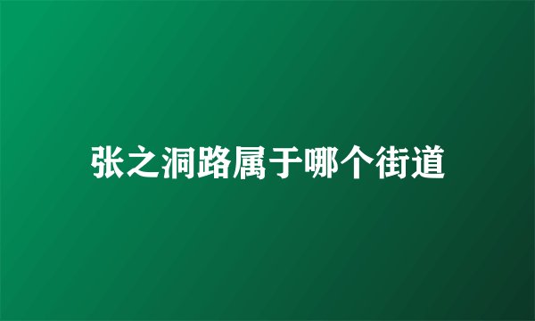 张之洞路属于哪个街道