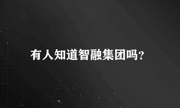 有人知道智融集团吗？