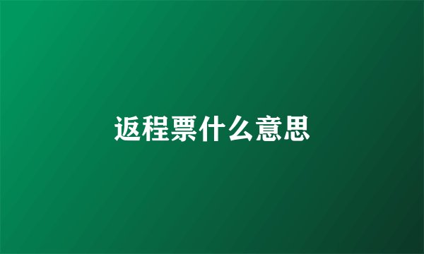 返程票什么意思