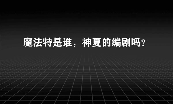 魔法特是谁，神夏的编剧吗？