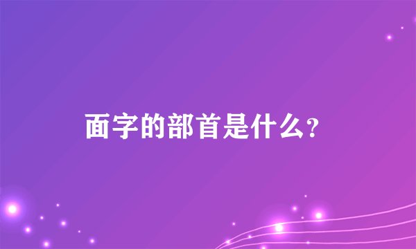 面字的部首是什么?