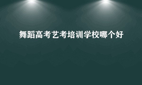 舞蹈高考艺考培训学校哪个好