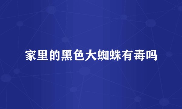 家里的黑色大蜘蛛有毒吗