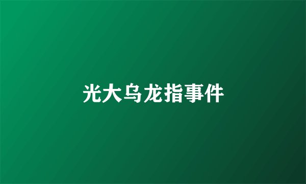 光大乌龙指事件