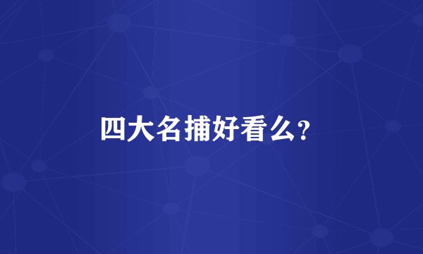 四大名捕好看么？