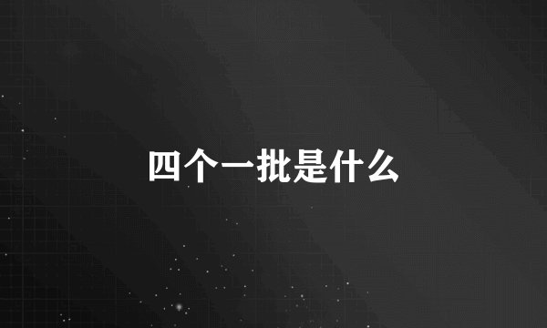 四个一批是什么