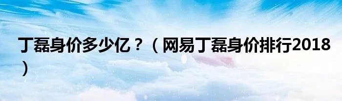 丁磊身价多少亿?(网易丁磊身价排行2018)