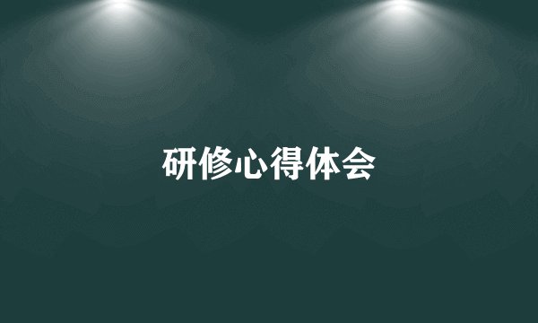 研修心得体会