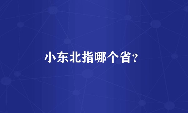 小东北指哪个省?