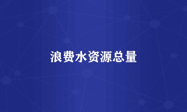 浪费水资源总量