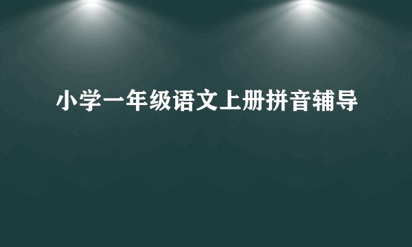 小学一年级语文上册拼音辅导