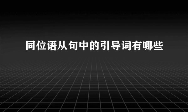 同位语从句中的引导词有哪些