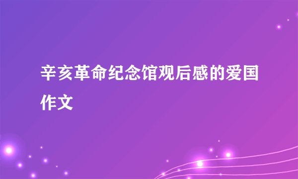 辛亥革命纪念馆观后感的爱国作文