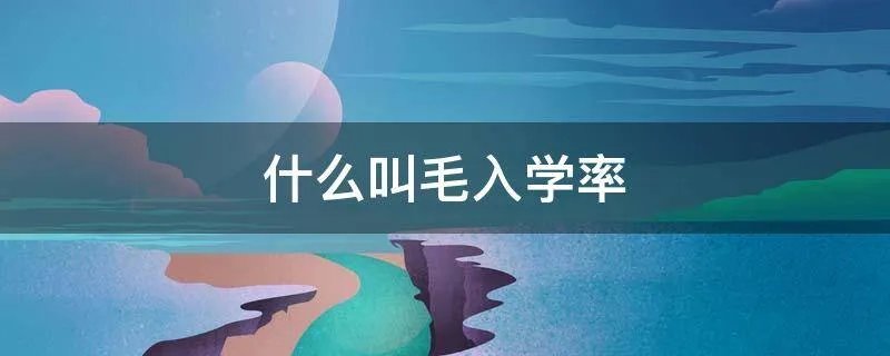 什么叫毛入学率