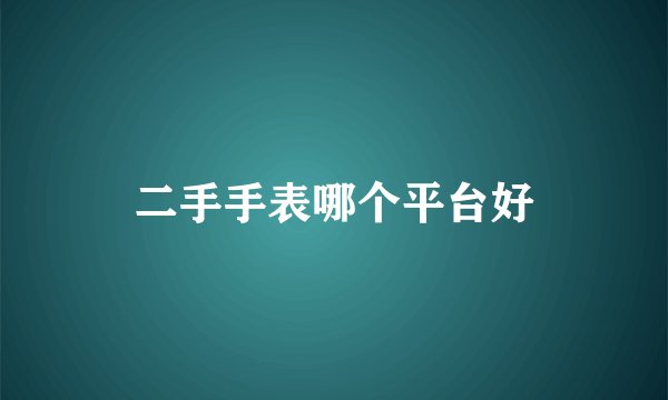 二手手表哪个平台好
