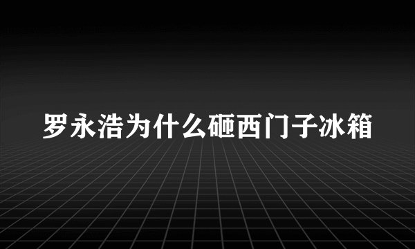 罗永浩为什么砸西门子冰箱