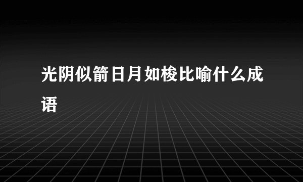 光阴似箭日月如梭比喻什么成语