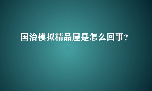 国治模拟精品屋是怎么回事？