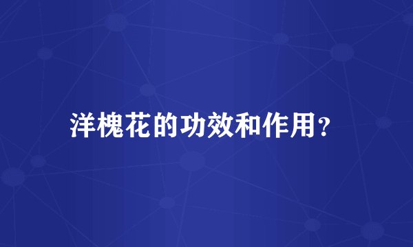 洋槐花的功效和作用？