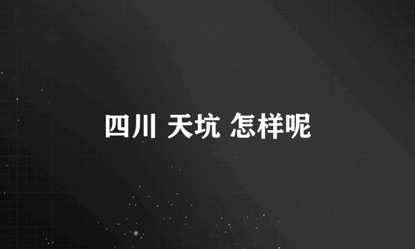四川 天坑 怎样呢