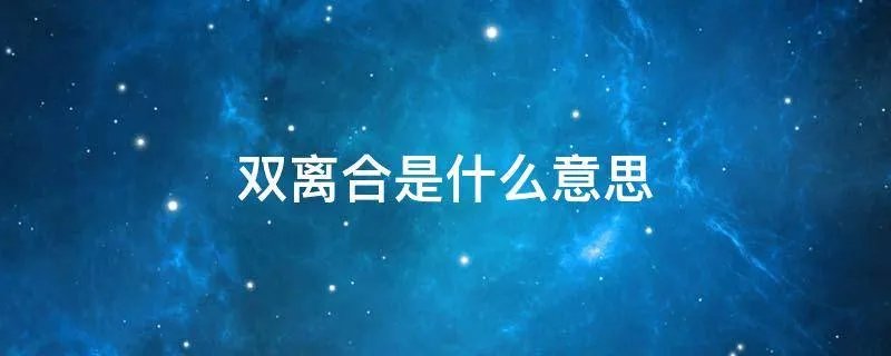 双离合是什么意思