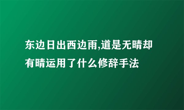 东边日出西边雨,道是无晴却有晴运用了什么修辞手法