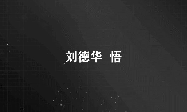 刘德华  悟
