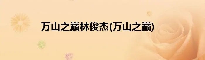 万山之巅林俊杰(万山之巅)