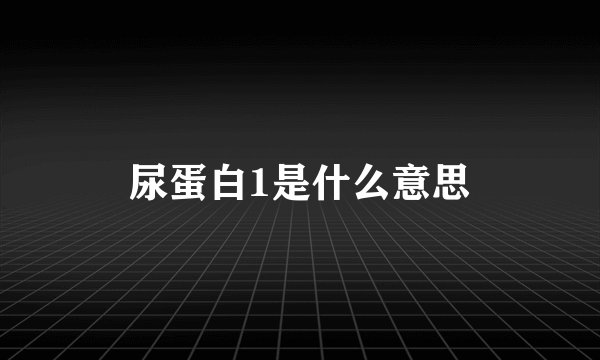 尿蛋白1是什么意思