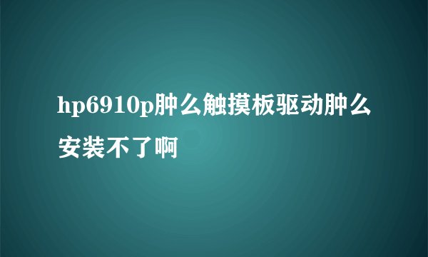 hp6910p肿么触摸板驱动肿么安装不了啊