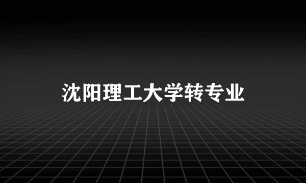 沈阳理工大学转专业