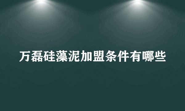 万磊硅藻泥加盟条件有哪些