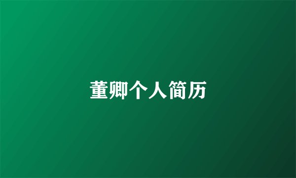 董卿个人简历