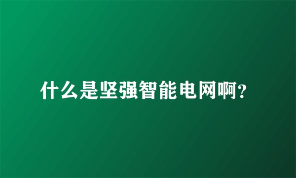 什么是坚强智能电网啊？