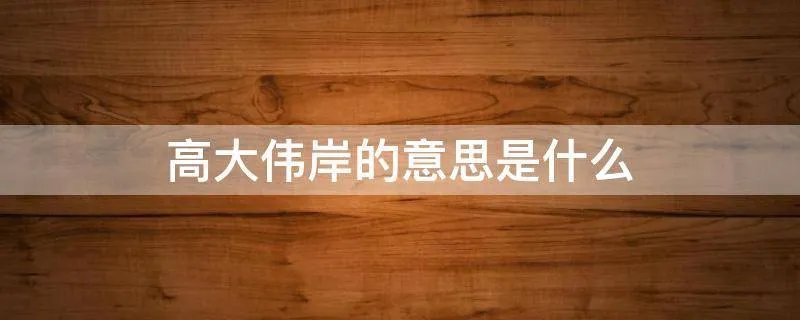 高大伟岸的意思是什么