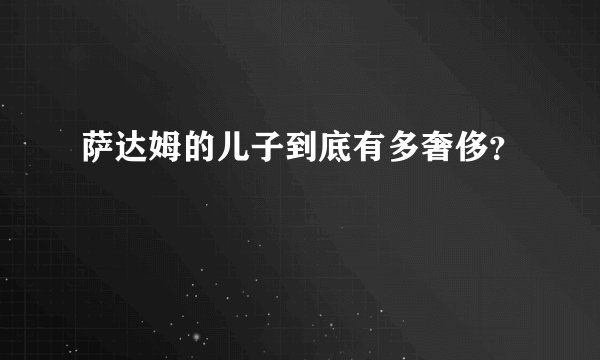 萨达姆的儿子到底有多奢侈？