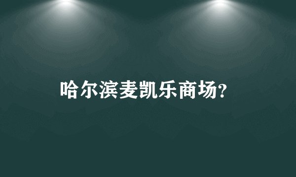 哈尔滨麦凯乐商场?