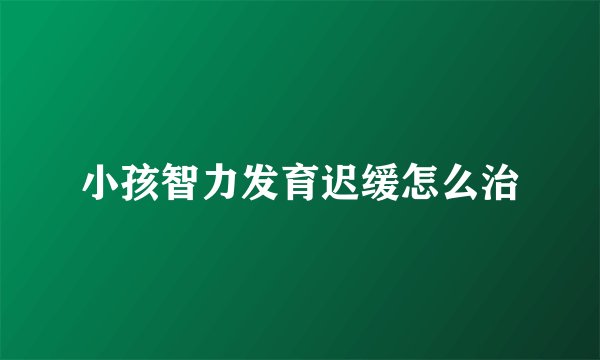 小孩智力发育迟缓怎么治