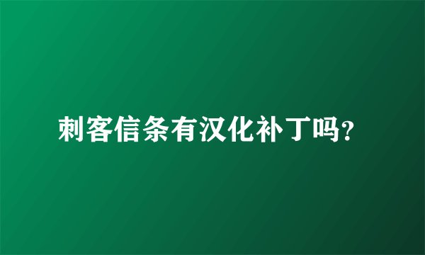 刺客信条有汉化补丁吗?