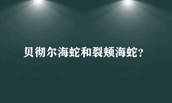 贝彻尔海蛇和裂颊海蛇？