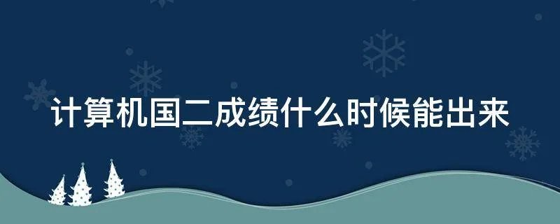 计算机国二成绩什么时候能出来