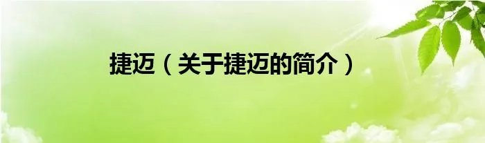 捷迈(关于捷迈的简介)